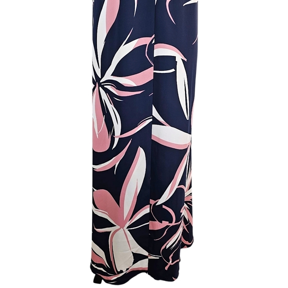 Cynthia Rowley Floral Halter Maxi Dress Sz Small Navy Summer Vacation Resortwear - Picture 13 of 16